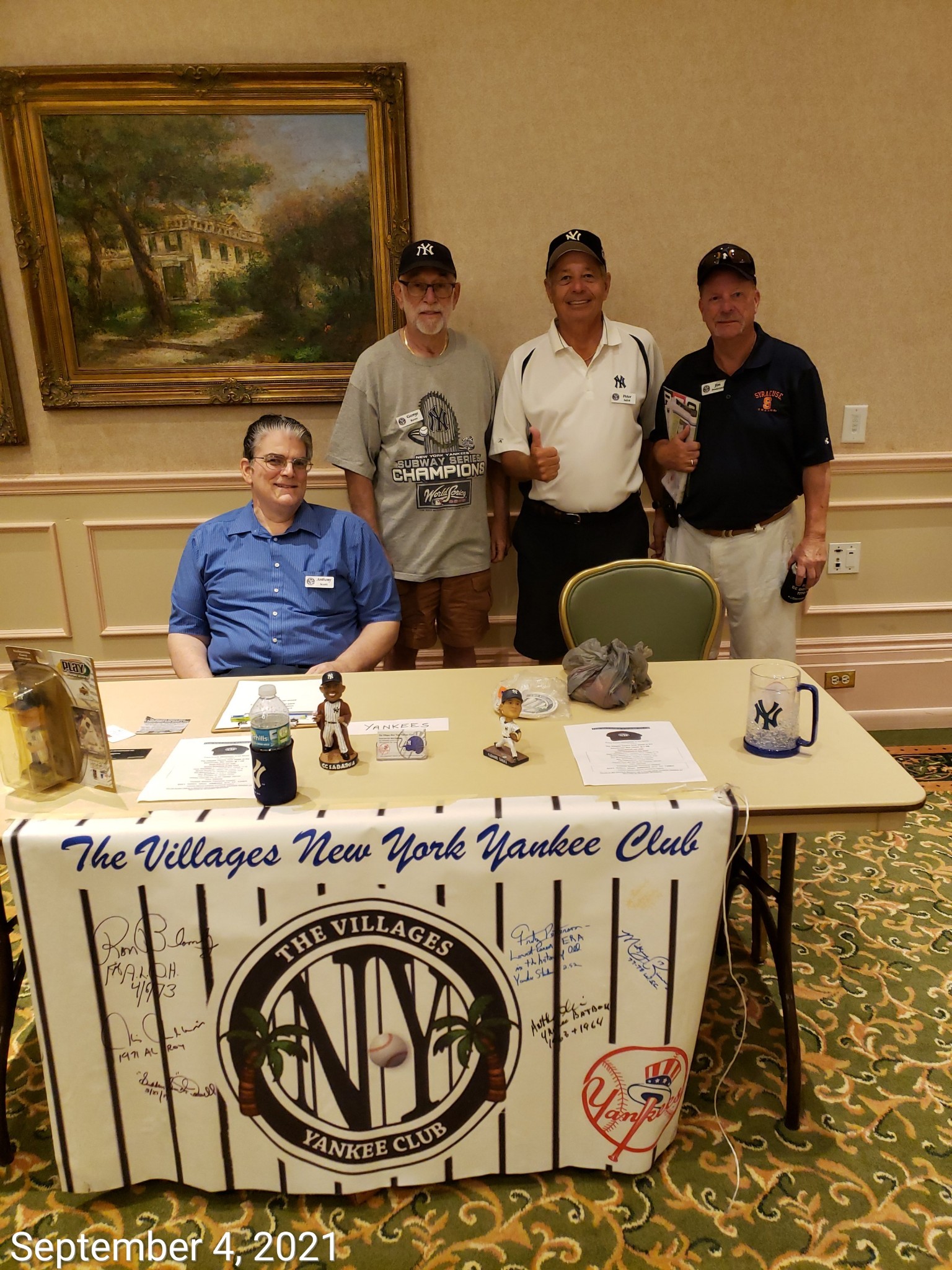Left to right:  Anthony Scutti, George Reever, Pete Sefcik, Jim Pendergast at Card Show 9/4/21
